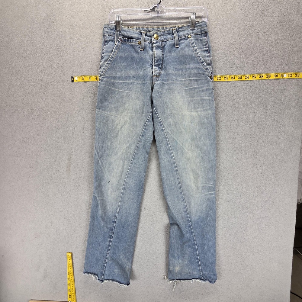 Vintage Levis Engineered Jeans Mens Blue Twisted Zip Fly Raw Hem Fits 28x31